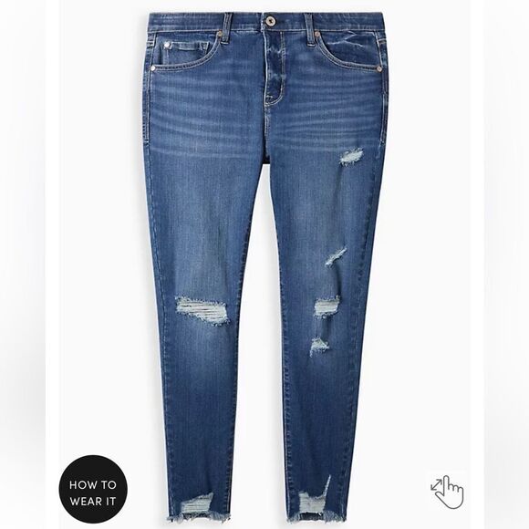 Torrid - Women’s sky high skinny premium stretch high rise jeans - Picture 4 of 11